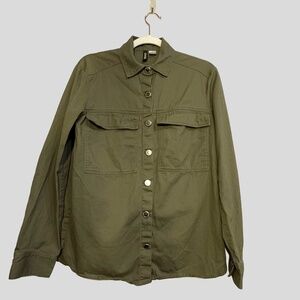 Women Green Top | H&M DIVIDED | SIZE: XS | Button-up Casual